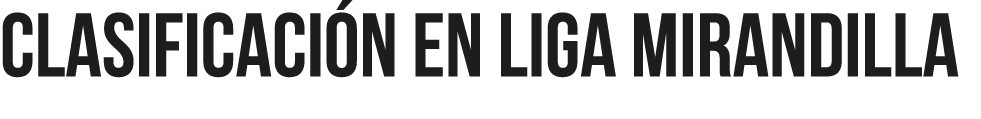 CLASIFICACIÓN EN LIGA MIRANDILLA
