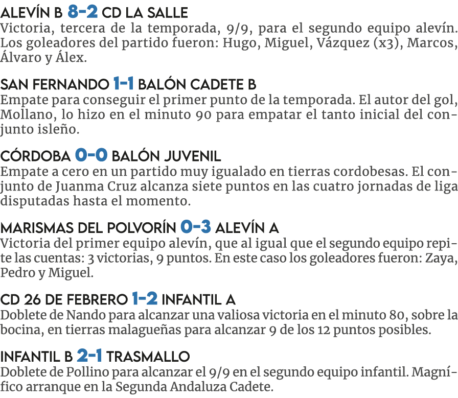Alevín B 8-2 CD La Salle Victoria, tercera de la temporada, 9 9, para el segundo equipo alevín  Los goleadores del pa   