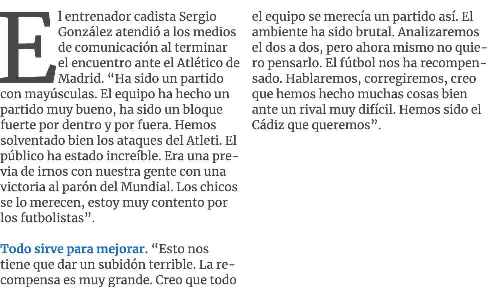 El entrenador cadista Sergio Gonz lez atendi a los medios de comunicaci n al terminar el encuentro ante el Atl tico ...