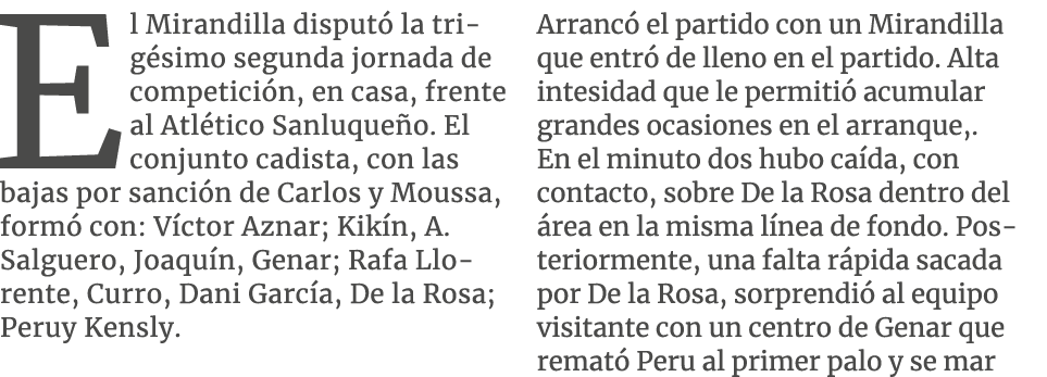 El Mirandilla disput la trig simo segunda jornada de competici n, en casa, frente al Atl tico Sanluque o. El conjunt...