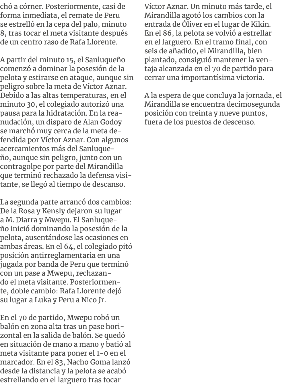 ch a c rner. Posteriormente, casi de forma inmediata, el remate de Peru se estrell  en la cepa del palo, minuto 8, t...