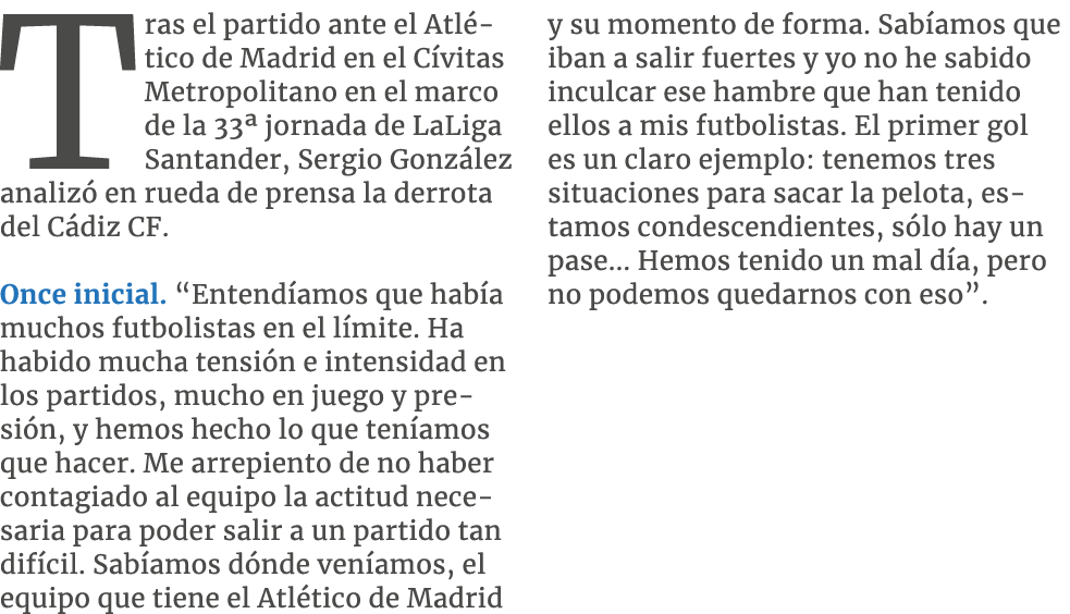 Tras el partido ante el Atl tico de Madrid en el C vitas Metropolitano en el marco de la 33ª jornada de LaLiga Santan...