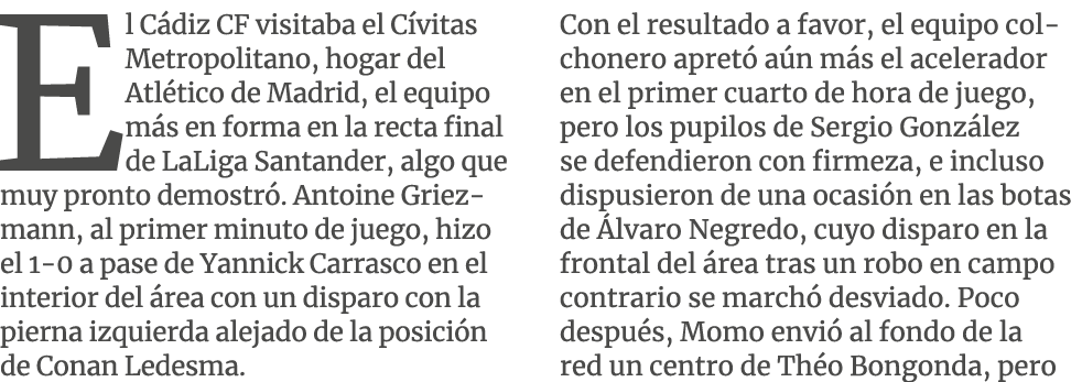 El C diz CF visitaba el C vitas Metropolitano, hogar del Atl tico de Madrid, el equipo m s en forma en la recta final...