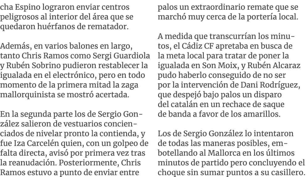 cha Espino lograron enviar centros peligrosos al interior del rea que se quedaron hu rfanos de rematador. Adem s, en...