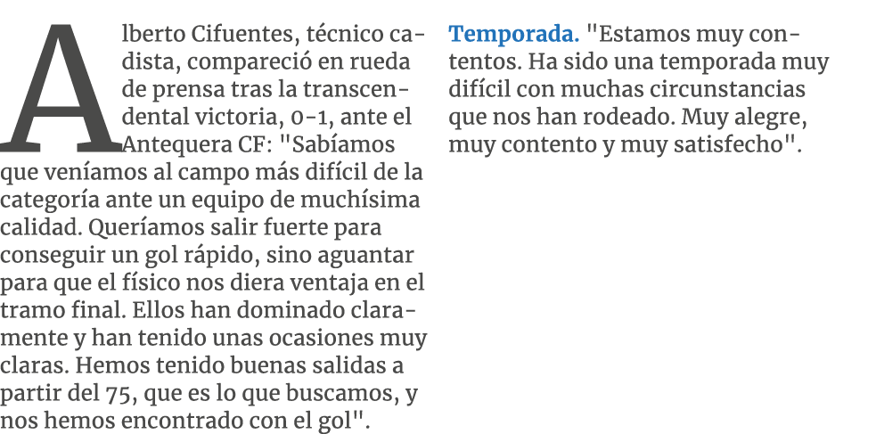 Alberto Cifuentes, t cnico cadista, compareci en rueda de prensa tras la transcendental victoria, 0 1, ante el Anteq...