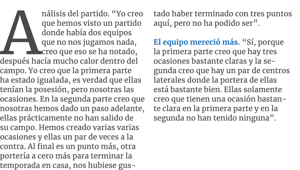 An lisis del partido. “Yo creo que hemos visto un partido donde hab a dos equipos que no nos jugamos nada, creo que e...
