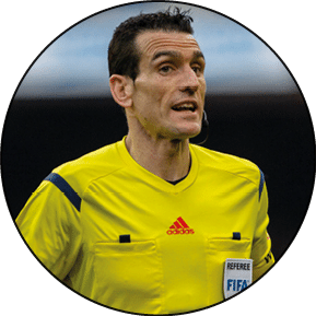 BARCELONA -21 February- SPAIN: Juan Martinez Munuera, refere during the match between FC Barcelona and Malaga CF for the week 24 of the spanish league, played at the Camp Nou February 21, 2015. Photo: Mikel Trigueros/ Urbanandsport/ Cordon Press  