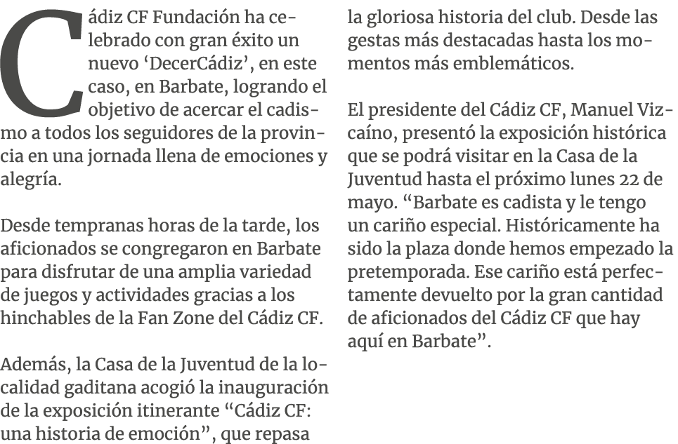 C diz CF Fundaci n ha celebrado con gran xito un nuevo ‘DecerC diz’, en este caso, en Barbate, logrando el objetivo ...