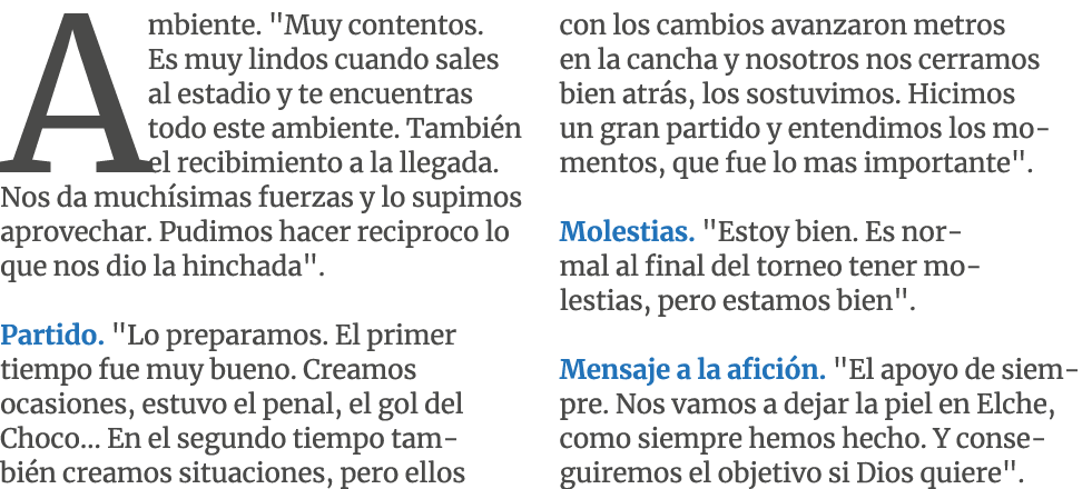Ambiente. \“Muy contentos. Es muy lindos cuando sales al estadio y te encuentras todo este ambiente. Tambi n el recib...