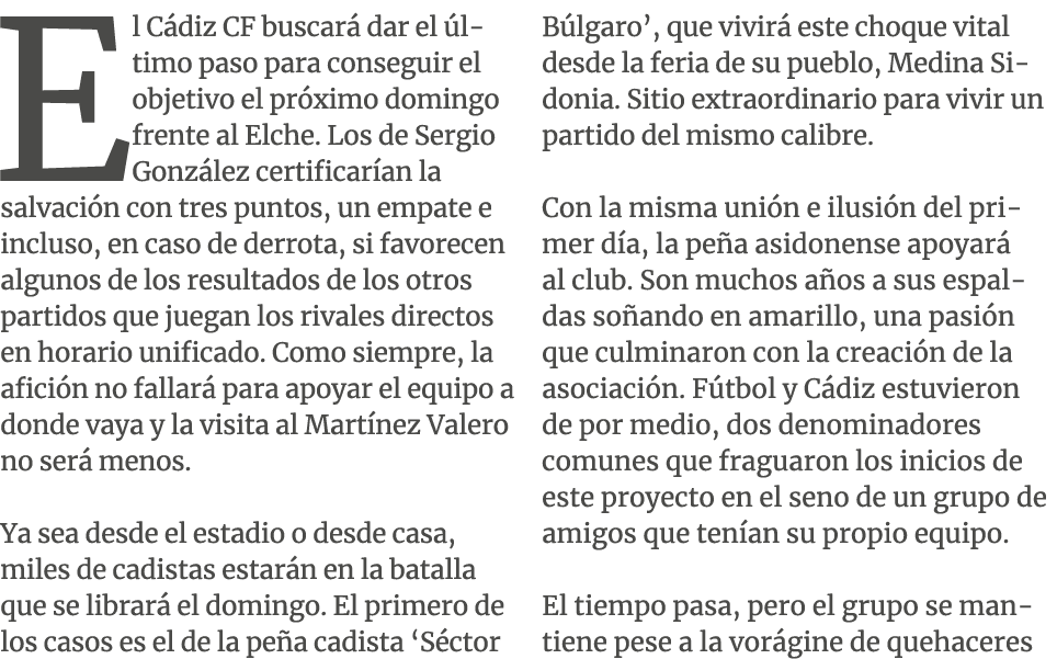 El C diz CF buscar dar el  ltimo paso para conseguir el objetivo el pr ximo domingo frente al Elche. Los de Sergio G...