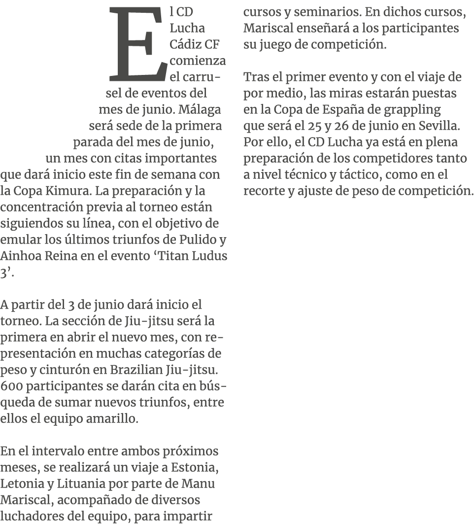 El CD Lucha C diz CF comienza el carrusel de eventos del mes de junio. M laga ser sede de la primera parada del mes ...