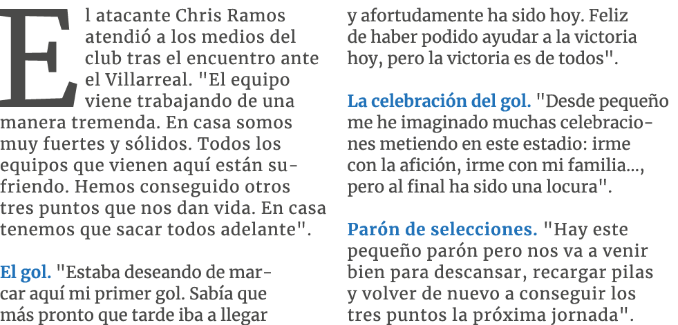 El atacante Chris Ramos atendi a los medios del club tras el encuentro ante el Villarreal. \“El equipo viene trabaja...