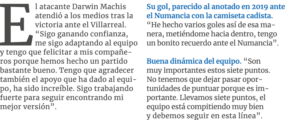 El atacante Darwin Machis atendi a los medios tras la victoria ante el Villarreal. “Sigo ganando confianza, me sigo ...