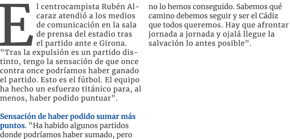 El centrocampista Rub n Alcaraz atendi a los medios de comunicaci n en la sala de prensa del estadio tras el partido...