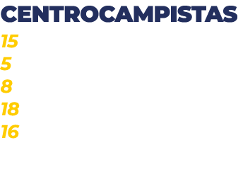 CENTROCAMPISTAS 15 jaime barrero 5 segura 8 Albert torras 18 isalah navarro 16 jordi aviles