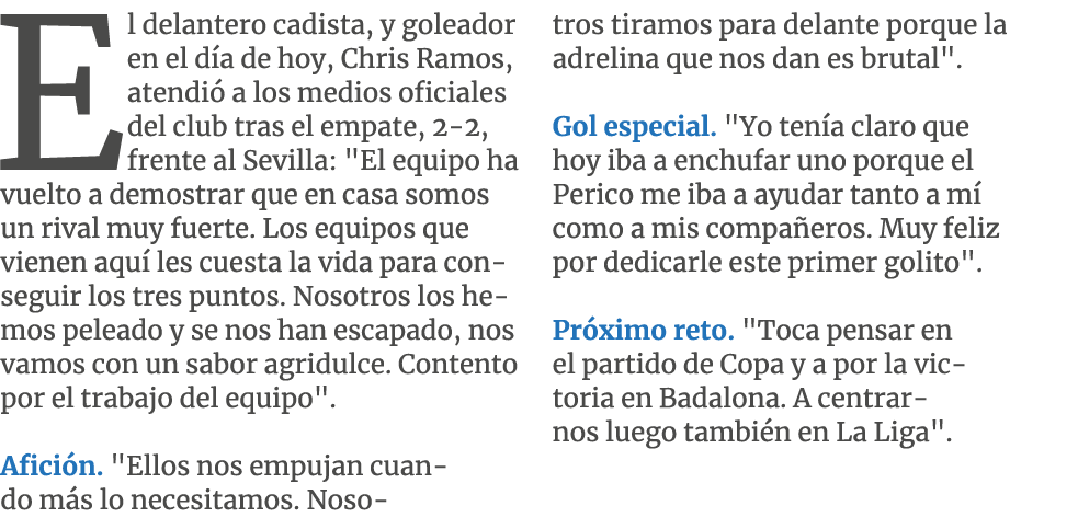 El delantero cadista, y goleador en el d a de hoy, Chris Ramos, atendi a los medios oficiales del club tras el empat...