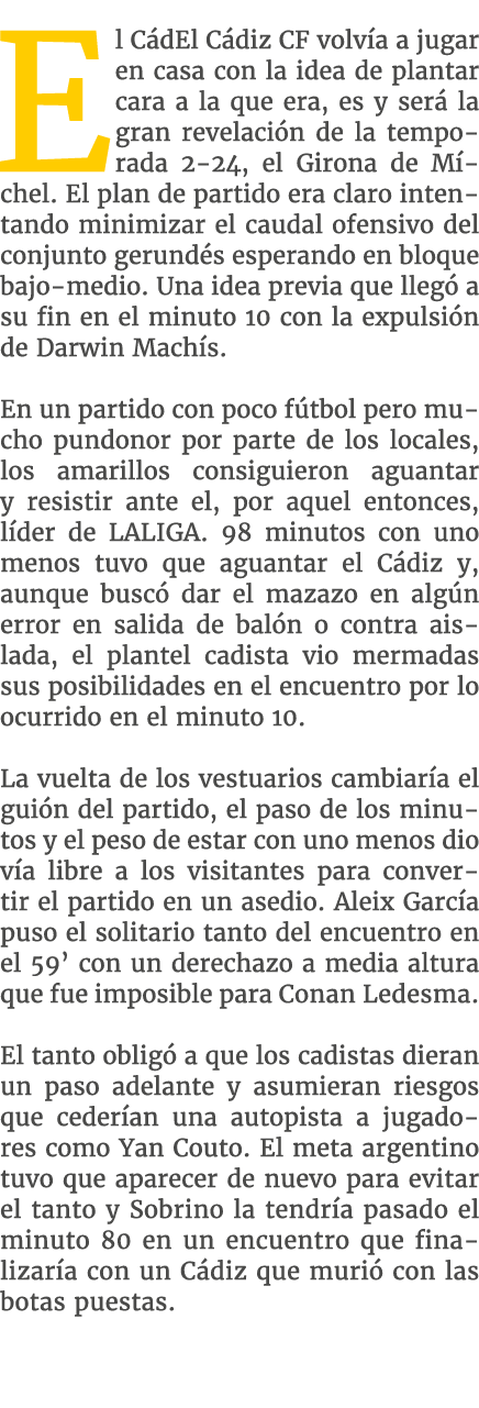 El C dEl C diz CF volv a a jugar en casa con la idea de plantar cara a la que era, es y ser la gran revelaci n de la...