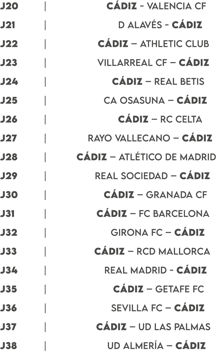 J20 | C DIZ VALENCIA CF J21 | D ALAV S C DIZ J22 | C DIZ – ATHLETIC CLUB J23 | VILLARREAL CF – C DIZ J24 | C DIZ – RE...