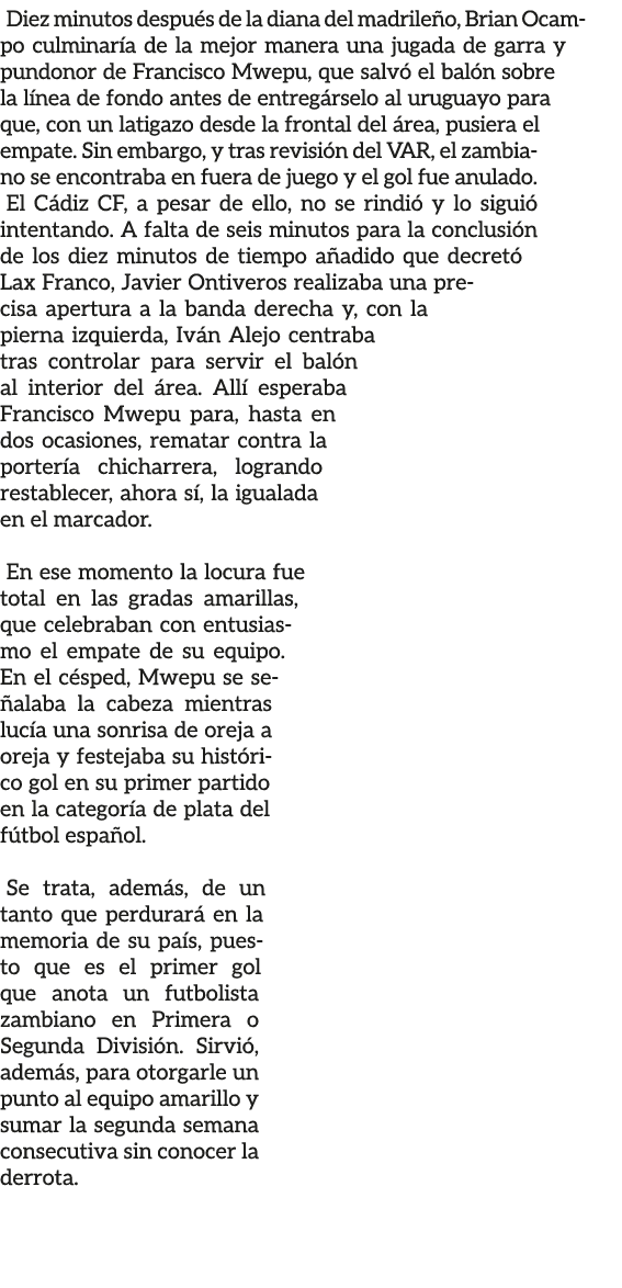 Diez minutos despu s de la diana del madrile o, Brian Ocampo culminar a de la mejor manera una jugada de garra y pund...