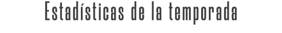 Estad sticas de la temporada