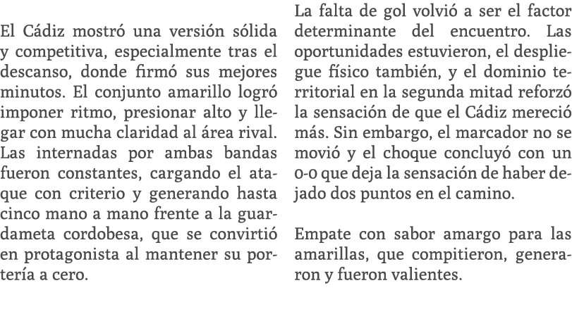  El C diz mostr una versi n s lida y competitiva, especialmente tras el descanso, donde firm  sus mejores minutos. E...