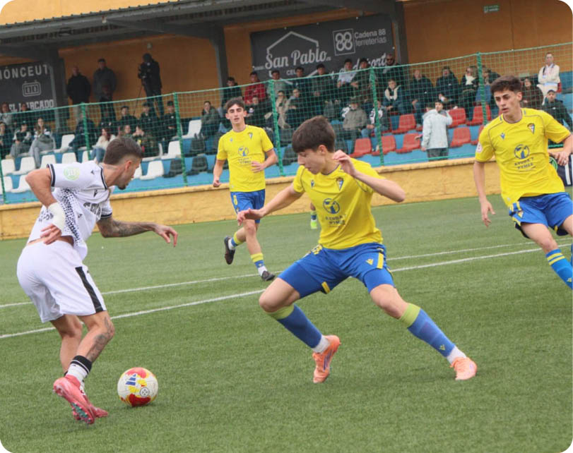 Soccer players in action on a field. Contenido generado con IA