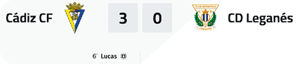 A soccer game is being played between Cadiz and CD Leganes. Descripci n generada con IA