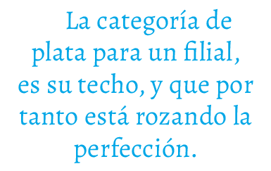 La categor a de plata para un filial, es su techo, y que por tanto est rozando la perfecci n.