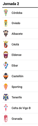 Lista de equipos de f tbol con sus escudos correspondientes para la jornada 2. Descripci n generada con IA