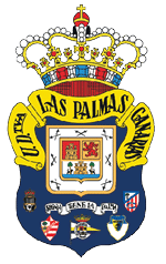Escudo de armas de la ciudad de Las Palmas con corona real, un escudo central dividido en cuatro partes y varios s mbolos her ldicos en la parte inferior. Descripci n generada con IA