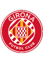 A red and yellow striped circular emblem with the words “GIRONA FUTBOL CLUB" surrounding a shield featuring a wavy red and white pattern. Descripci n generada con IA